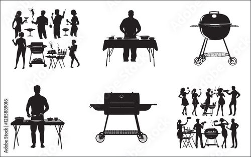 BBQ Barbecue Grilling black vector