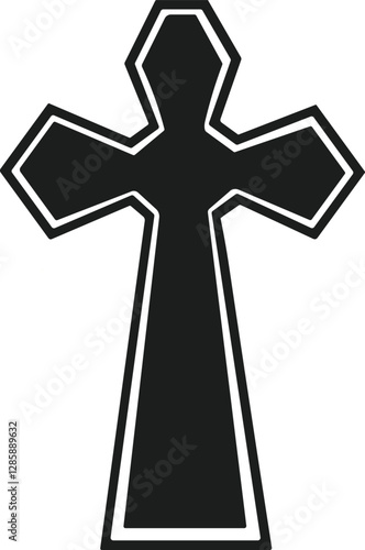 Stylized Cross Vector Illustration – Religious Symbol for Faith, Worship, and Spiritual Designs