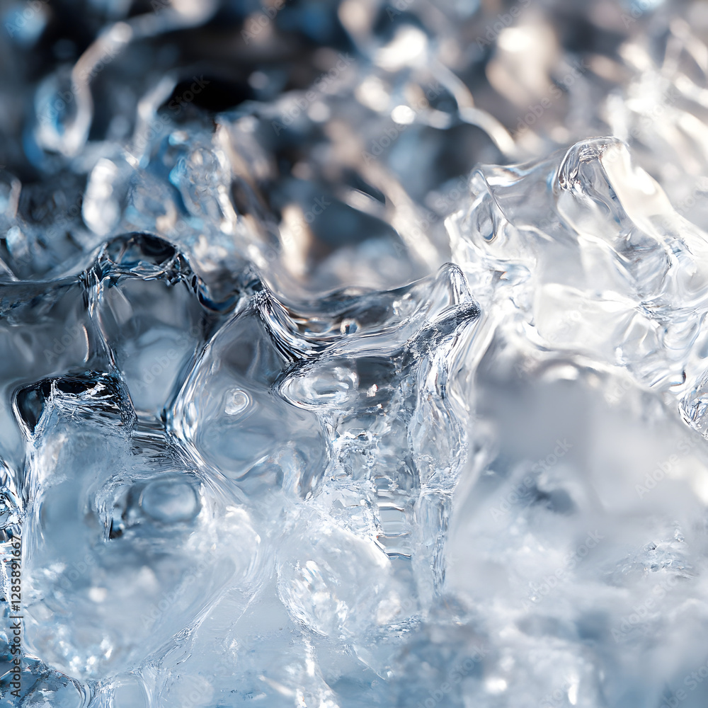 Abstract CloseUp of Icy Glacial Texture Vivid Blue Hues and Crystalline Formations Abstract CloseUp of Icy Glacial Texture Vivid Blue Hues and Crystalline Formations