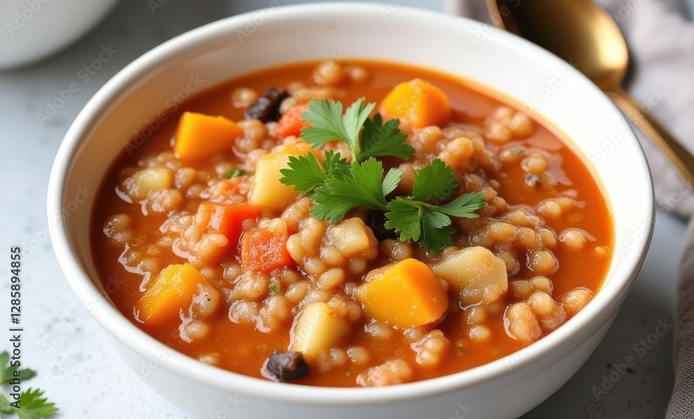 Delicious vegetable soup in a bowl Delicious vegetable soup in a bowl