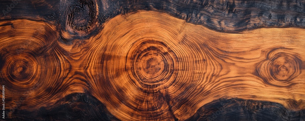 Naklejka premium Wood texture with deep, natural hues and a perfectly smooth, polished finish