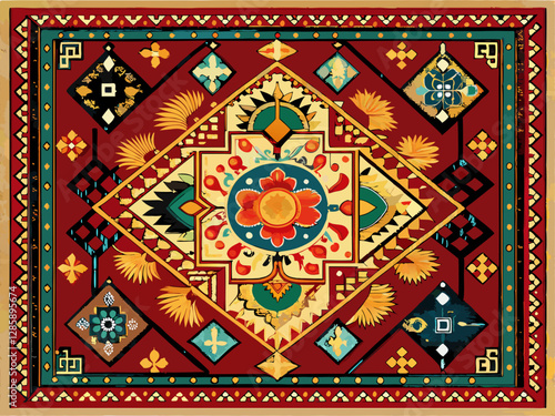 vector of Traditional design carpet