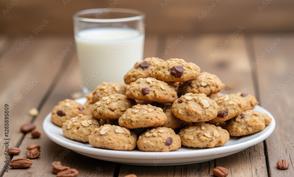 Delicious homemade cookies with milk Delicious homemade cookies with milk