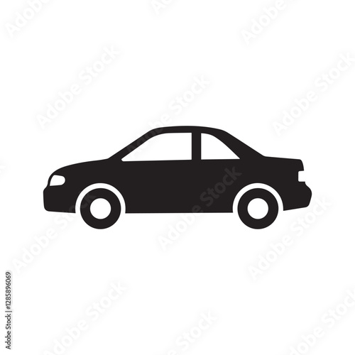 Simple Car Silhouette Vector Icon