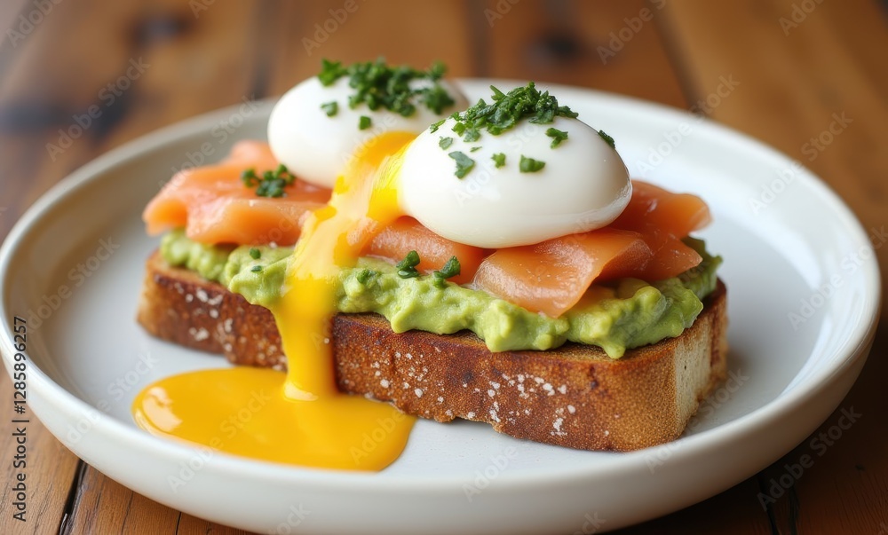 Delicious avocado toast with eggs Delicious avocado toast with eggs