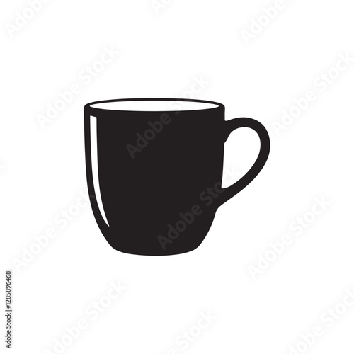 Minimalist Coffee Mug Silhouette Vector
