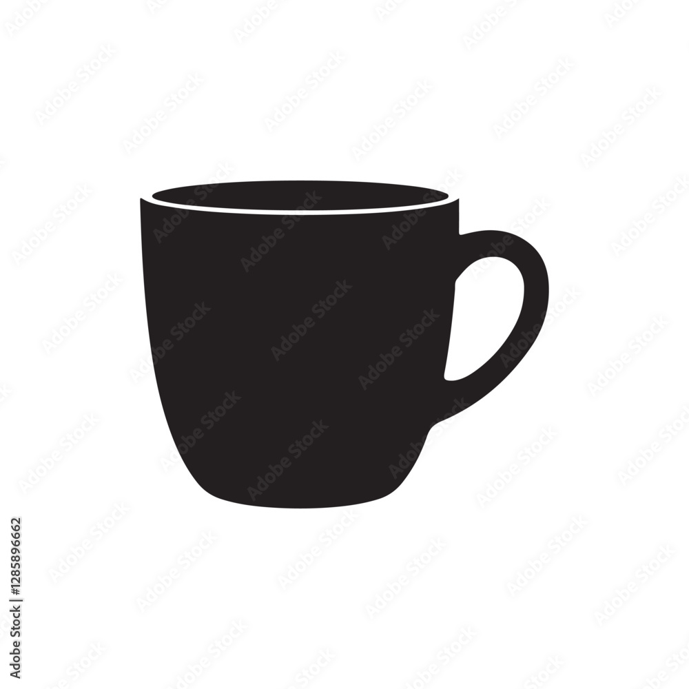 Minimalist Coffee Mug Silhouette Vector Minimalist Coffee Mug Silhouette Vector