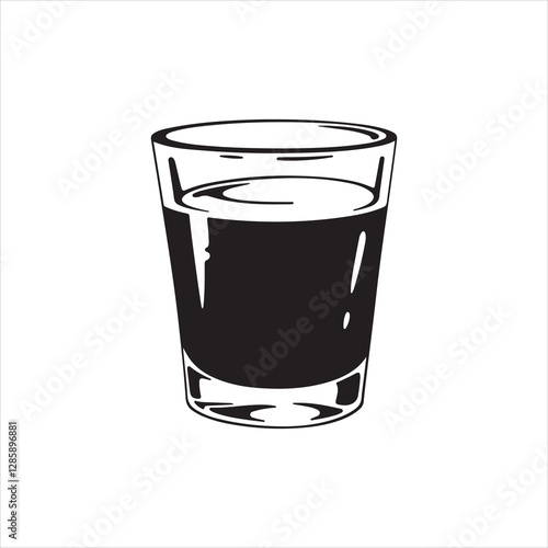 Shot Glass Vector Illustration - Minimalist Style