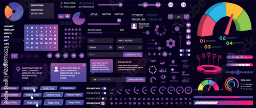 A set of UI components for mobile apps and websites. Includes buttons, panels, menus, sliders, and charts. Modern design for easy interaction, data management, and automation.