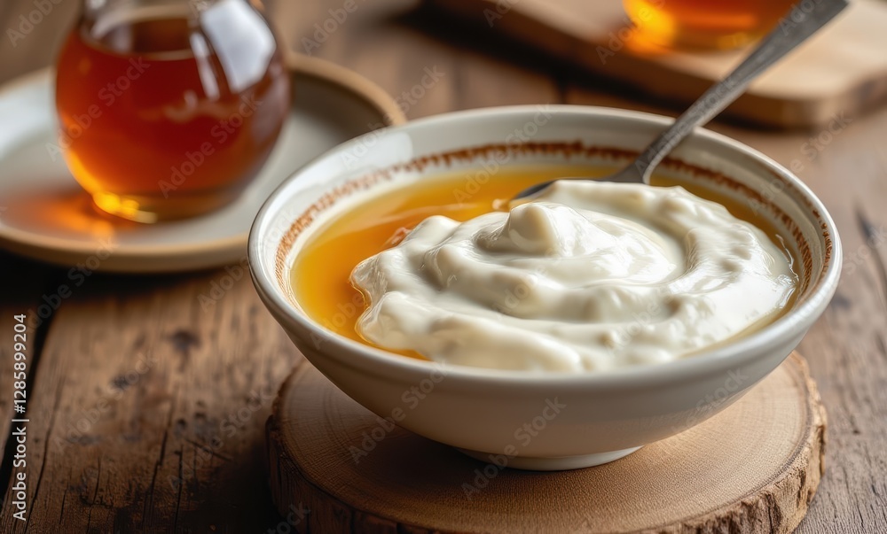 Delicious yogurt and honey bowl Delicious yogurt and honey bowl