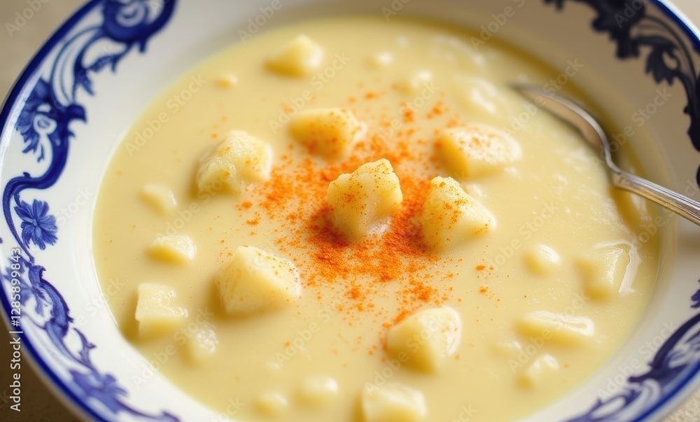 Creamy potato soup in a bowl Creamy potato soup in a bowl