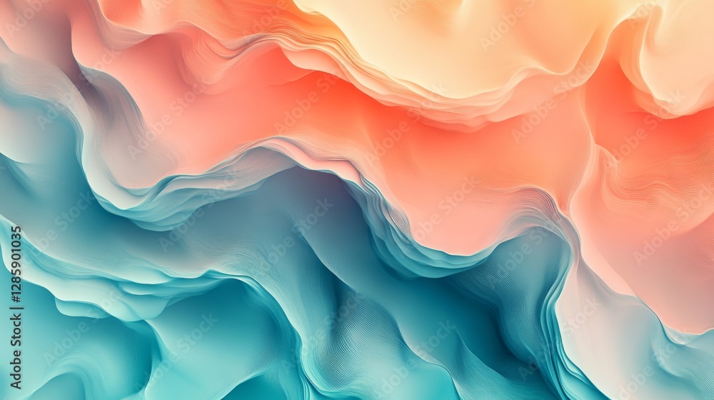 Fototapeta premium Abstract fluid shapes and patterns with colors swirling gracefully