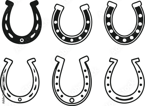 Horseshoe icon set. Vector illustration