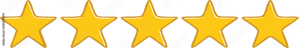 Obraz premium Five stars customer product rating review flat icon for apps and websites.