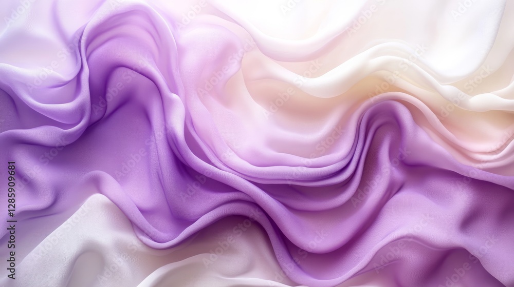 Fototapeta premium A Beautiful Swirling Display of Violet and White Silk Fabric