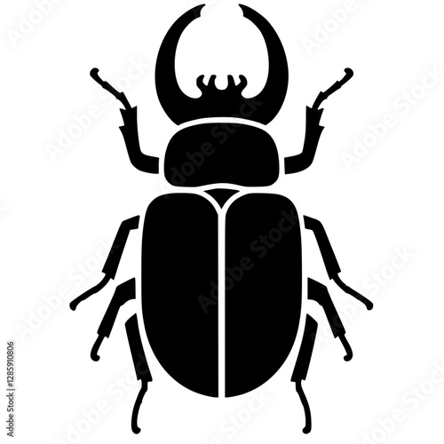 Silhouette illustration of a beetle