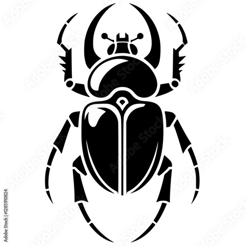 Silhouette illustration of a beetle