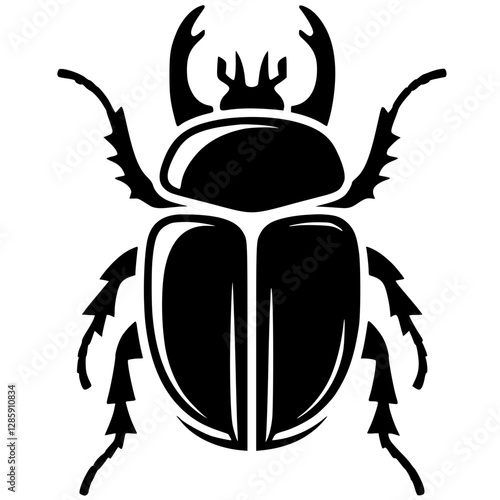 Silhouette illustration of a beetle
