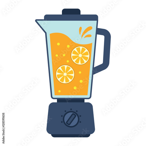 Orange Juice Blender. Icon of a blender making juice