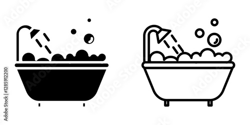 Bathub icon on white background