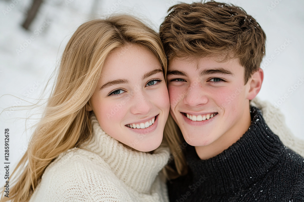 Obraz premium A couple hugging each other on a white background
