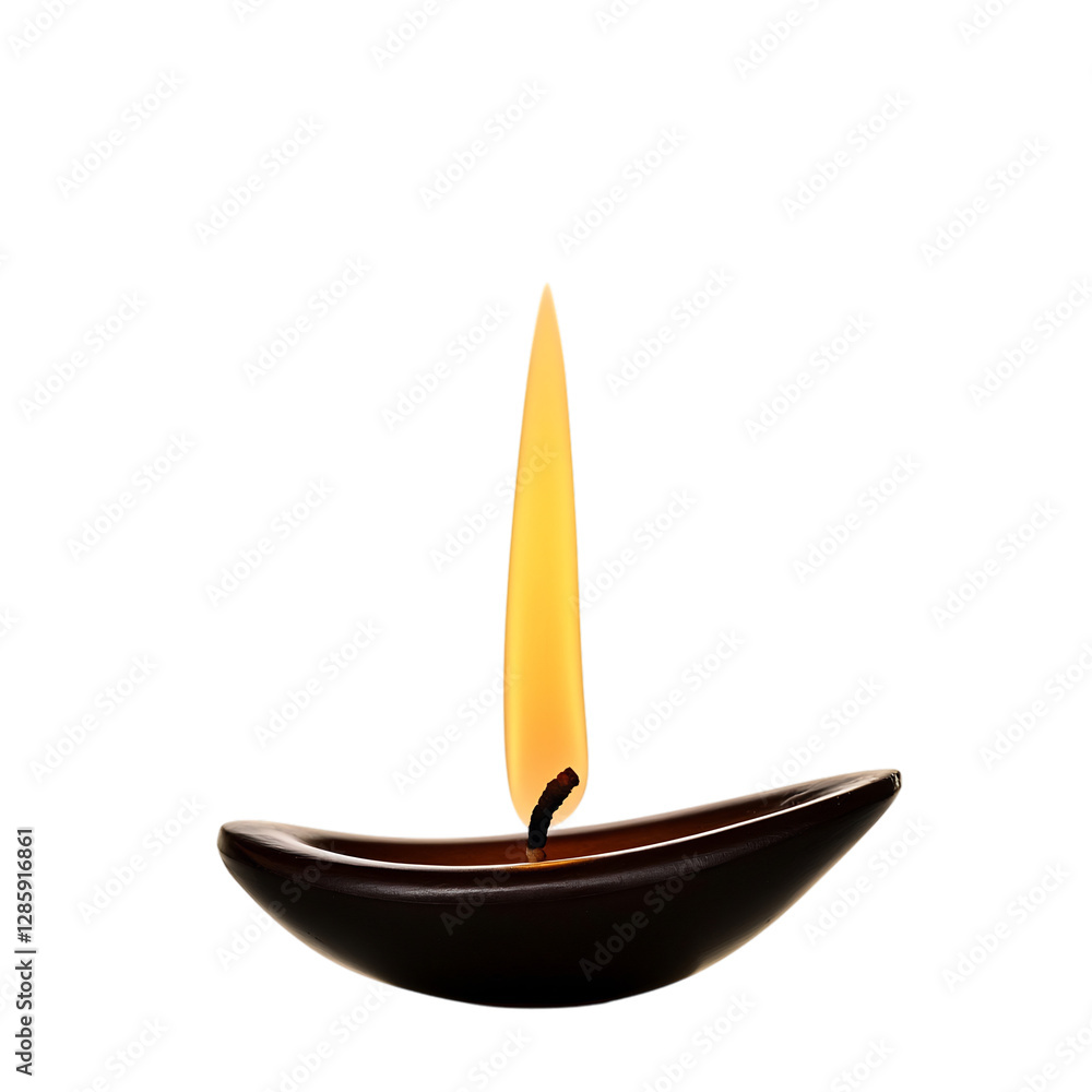 A Long Steady Flame from a Candle Isolated on Transparent Background A Long Steady Flame from a Candle Isolated on Transparent Background