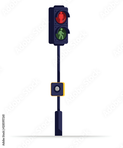 Crosswalk lights vector on white background. stock illustration