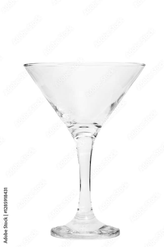 Izolowany jeden pusty kieliszek do martini i koktajli na białym tle Izolowany jeden pusty kieliszek do martini i koktajli na białym tle