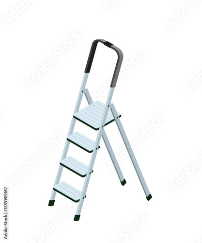 Isometric vector stepladder isolated on white background