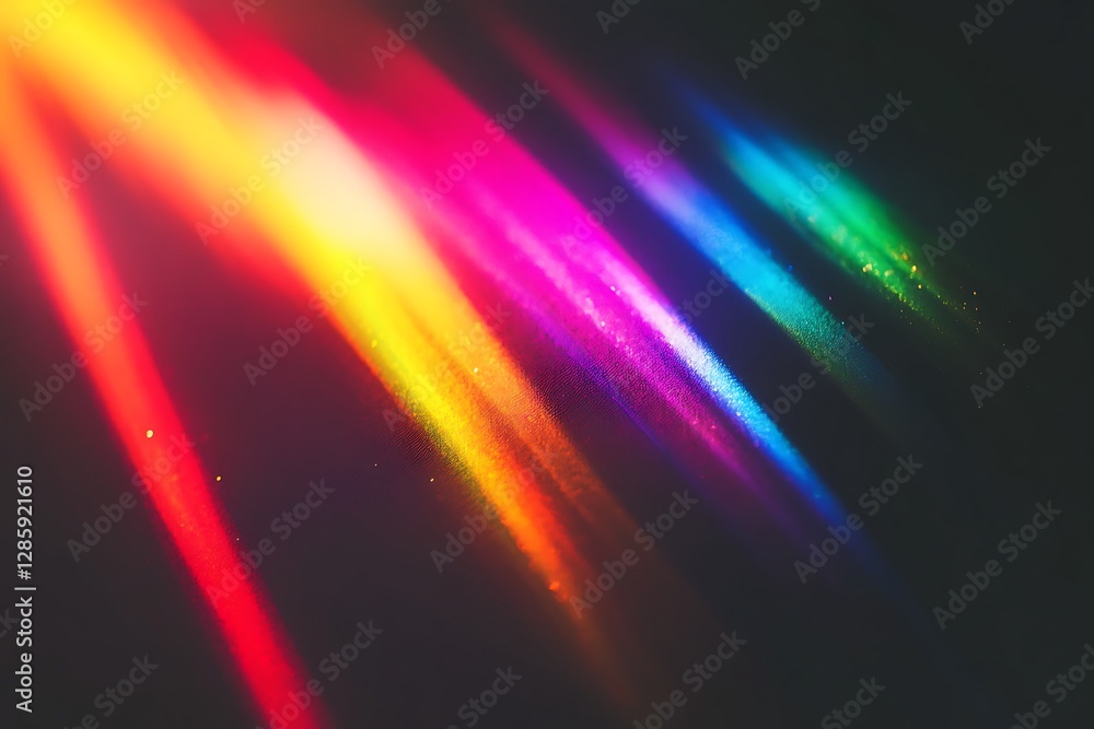 Fototapeta premium Colorful light streaks on dark background.