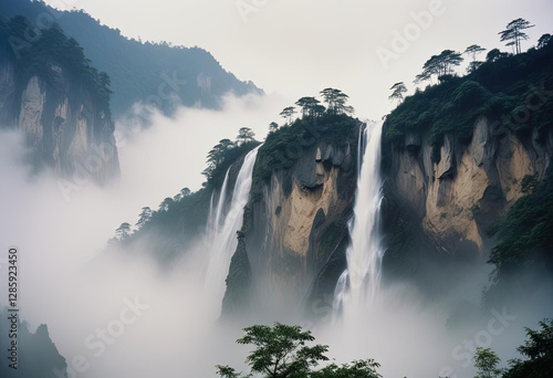 waterfall in the mountains