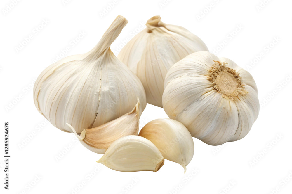 Obraz premium Organic Garlic Clove PNG Clipart with Transparent Background