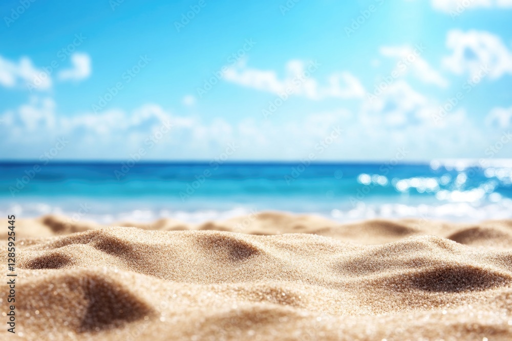Coastline scenery with sandy beach and ocean waves in the distance Coastline scenery with sandy beach and ocean waves in the distance
