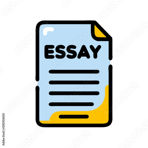 Colorful essay document with notes, academic writing concept