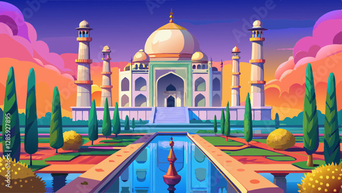 Taj Mahal mausoleum in Agra, Uttar Pradesh, India
