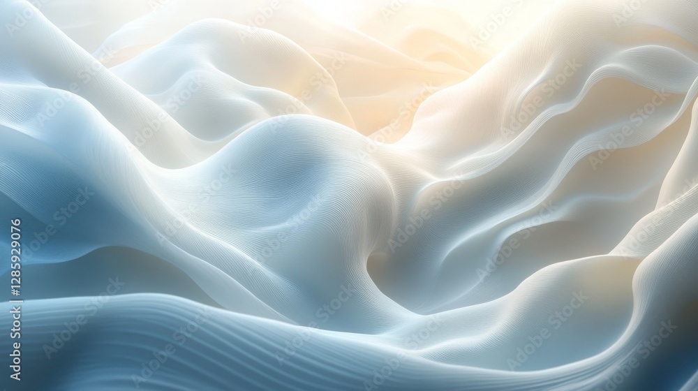 Obraz premium Serene Soft White Cloud Like Abstract Forms Create A Scene