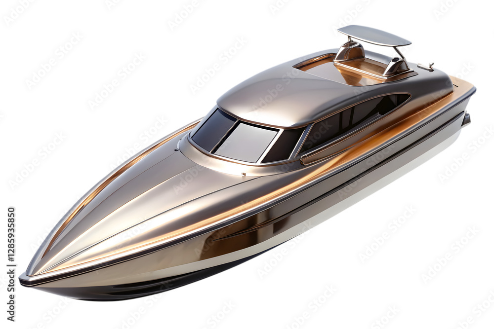 Naklejka premium Luxury Yacht: Sleek and modern, a luxurious yacht gleams with a polished finish, evoking a sense of opulence and the open sea.