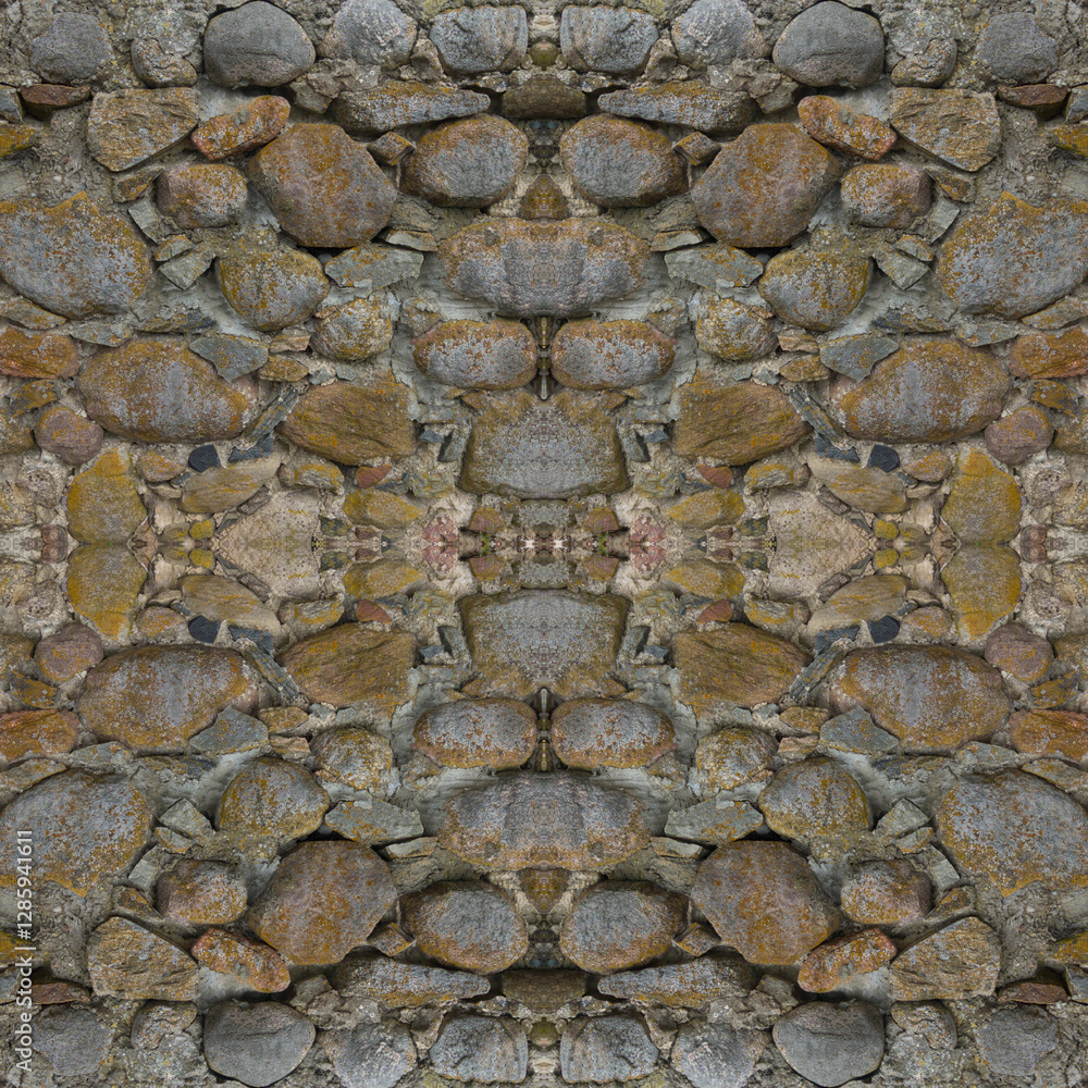 An old stone wall. Background of grey stones. Stone texture. Seamless. Symmetrical. An old stone wall. Background of grey stones. Stone texture. Seamless. Symmetrical.