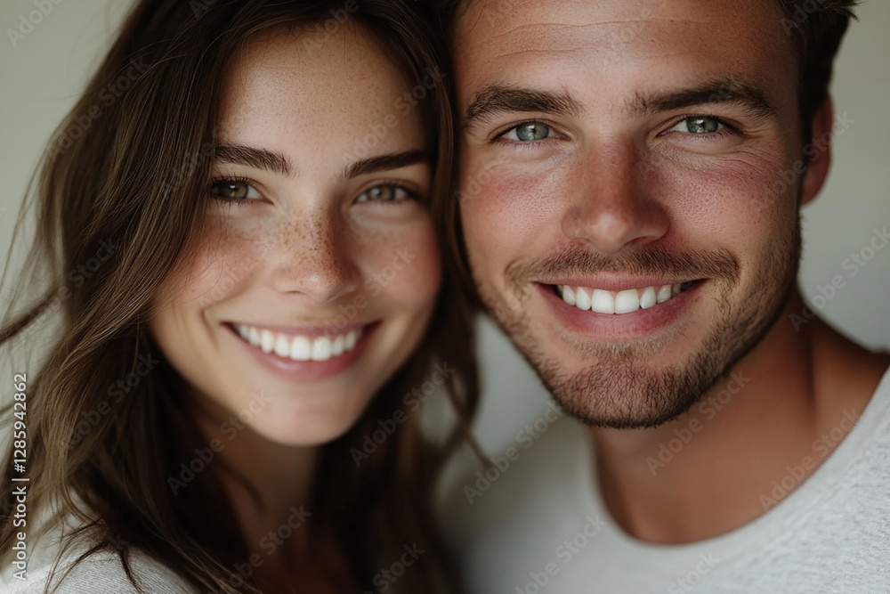 A couple hugging each other on a white background A couple hugging each other on a white background
