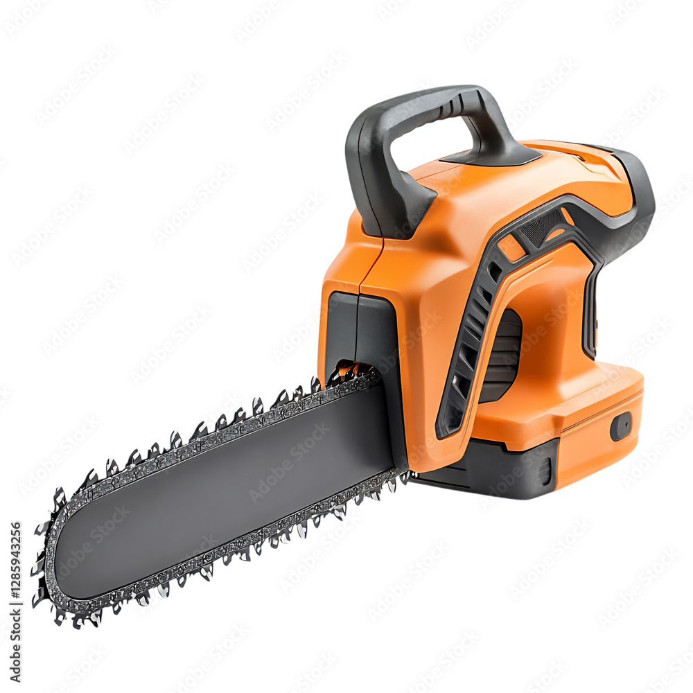 A Stylish Lightweight Electric Chainsaw with Sleek Design Isolated on Transparent Background A Stylish Lightweight Electric Chainsaw with Sleek Design Isolated on Transparent Background