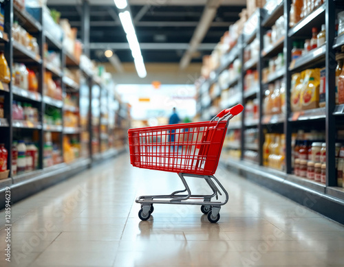 shopping cart in supermarket
