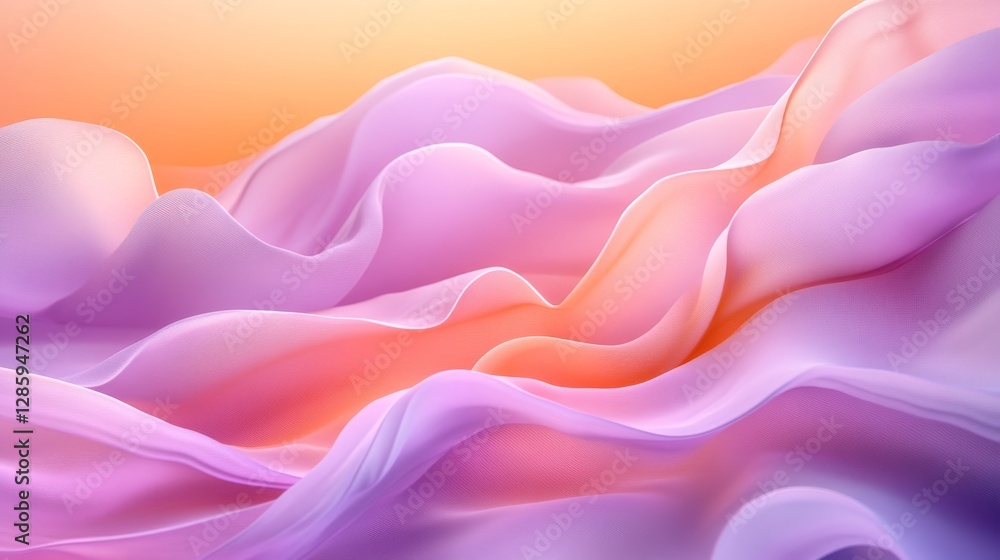 Obraz premium Softly flowing pastel colors depict gentle fabric waving gently