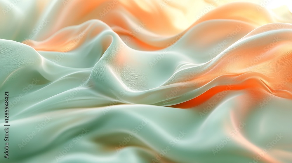 Obraz premium Silky flowing fabric with gentle curves in soft pastel colors