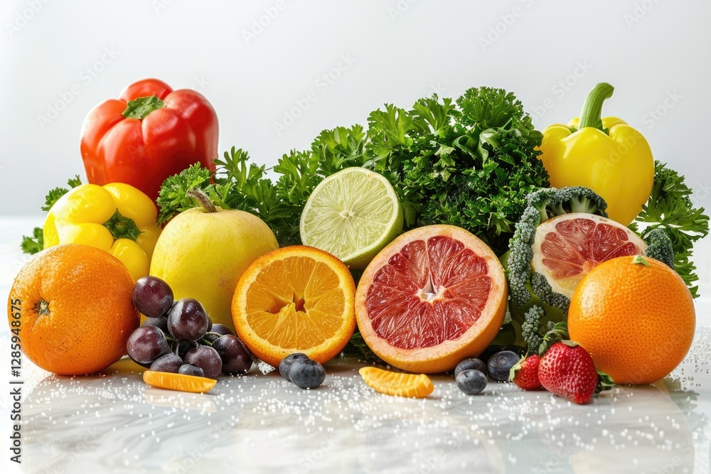 A vibrant collection of fresh fruits and vegetables, showcasing a healthy and nutritious diet. A vibrant collection of fresh fruits and vegetables, showcasing a healthy and nutritious diet.