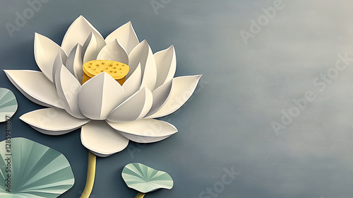 Paper cut spring flowers and leaves Fresh spring nature background. Floral with leaves cut of paper Flower paper style, colorful rose, paper craft floral