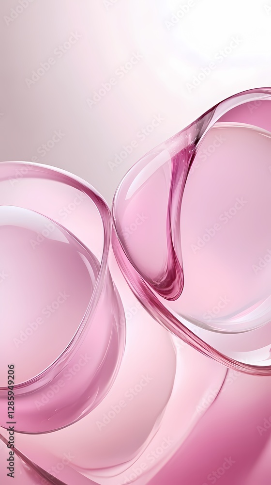 Obraz premium digital technology pink water drop bubble liquid poster background
