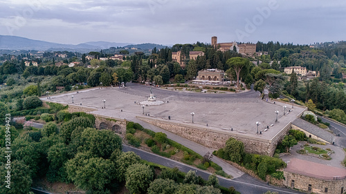 Aerial view of Piazzale Michelangelo, Florence, Italy