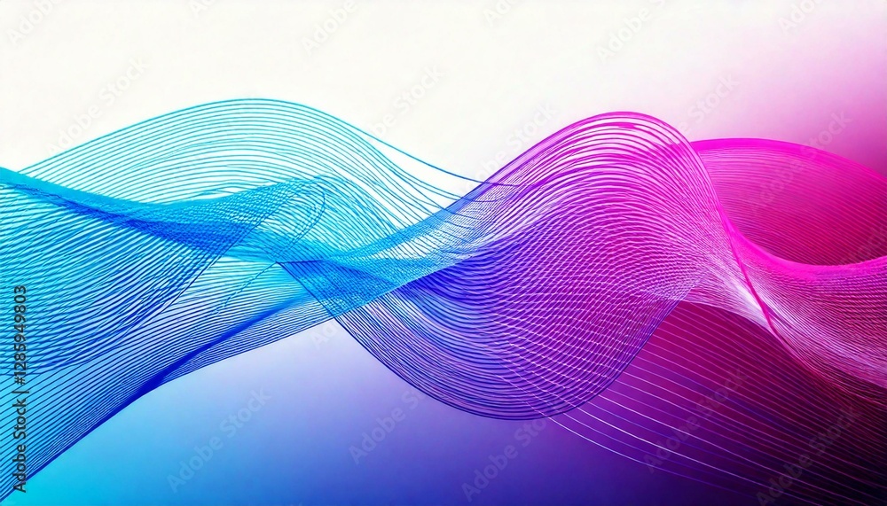 Elegant vector design featuring dynamic wavy light lines in blue and pink, gracefully flowing against a white background Elegant vector design featuring dynamic wavy light lines in blue and pink, gracefully flowing against a white background