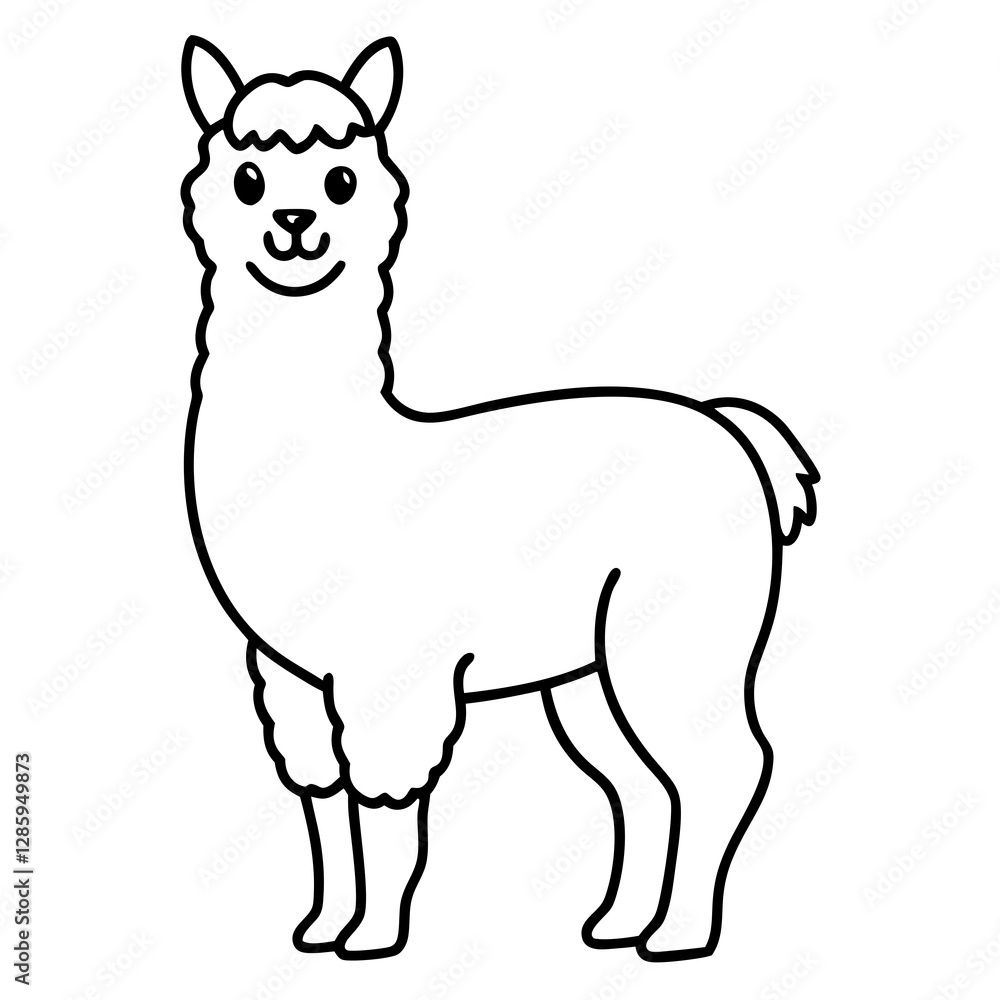 Obraz premium Elegant Alpaca Vector Art