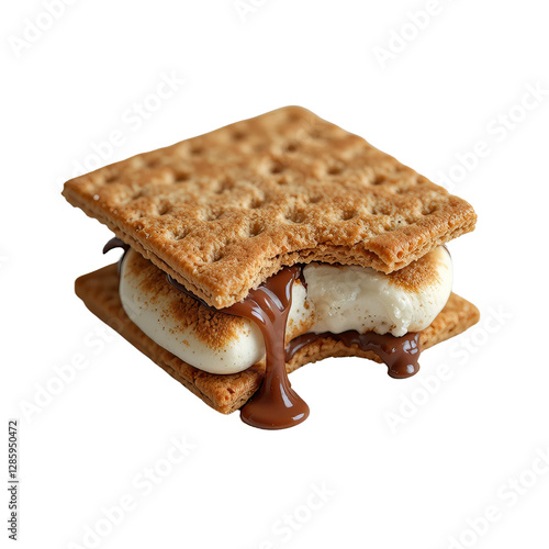 Gooey s'mores with melted chocolate and toasted marshmallow